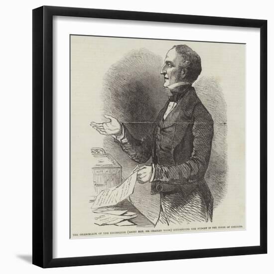 The Chancellor of the Exchequer (Right Honourable Sir Charles Wood) Introducing the Budget in the H-null-Framed Giclee Print