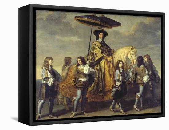 The Chancellor Séguier During the Entrance of Ludwig XIV in Paris, C. 1655-57-Charles Le Brun-Framed Stretched Canvas