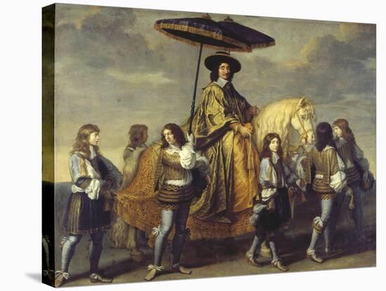 The Chancellor Séguier During the Entrance of Ludwig XIV in Paris, C. 1655-57-Charles Le Brun-Stretched Canvas