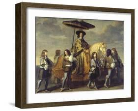 The Chancellor Séguier During the Entrance of Ludwig XIV in Paris, C. 1655-57-Charles Le Brun-Framed Giclee Print