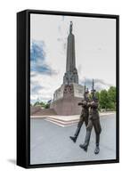 The Changing of the Guard at the Monument of Freedom, Riga, Latvia, Europe-Michael-Framed Stretched Canvas