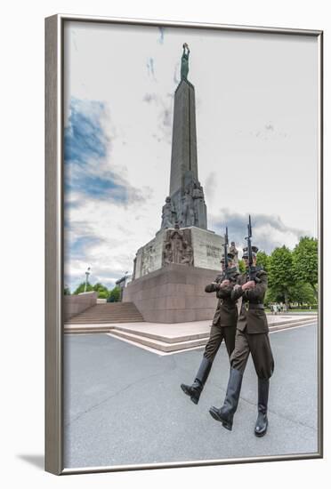 The Changing of the Guard at the Monument of Freedom, Riga, Latvia, Europe-Michael-Framed Photographic Print