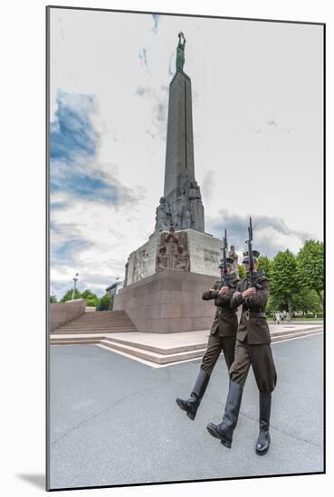 The Changing of the Guard at the Monument of Freedom, Riga, Latvia, Europe-Michael-Mounted Photographic Print
