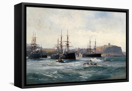 The Channel Fleet Off Scarborough, 1896-William Lionel Wyllie-Framed Stretched Canvas