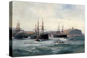 The Channel Fleet Off Scarborough, 1896-William Lionel Wyllie-Stretched Canvas