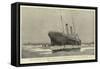 The Channel Steamer Invicta Stranded Outside Calais Harbour-null-Framed Stretched Canvas