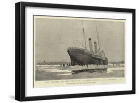 The Channel Steamer Invicta Stranded Outside Calais Harbour-null-Framed Giclee Print