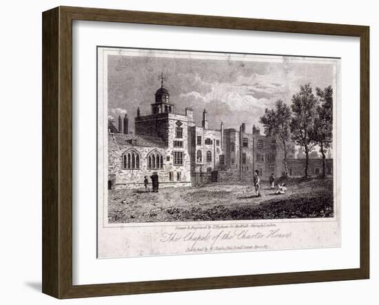 The Chapel at Charterhouse with Figures, Finsbury, London, 1817-Thomas Higham-Framed Giclee Print