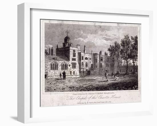The Chapel at Charterhouse with Figures, Finsbury, London, 1817-Thomas Higham-Framed Giclee Print