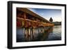 The Chapel Bridge in Warm Light, Lucerne, CH-George Oze-Framed Photographic Print