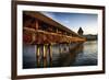 The Chapel Bridge in Warm Light, Lucerne, CH-George Oze-Framed Photographic Print