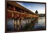 The Chapel Bridge in Warm Light, Lucerne, CH-George Oze-Framed Photographic Print