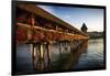 The Chapel Bridge in Warm Light, Lucerne, CH-George Oze-Framed Photographic Print