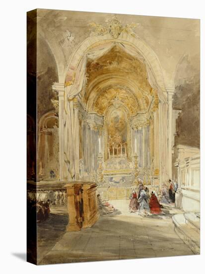 The Chapel of St John the Baptist, San Roque, Lisbon, 1837-James Holland-Stretched Canvas
