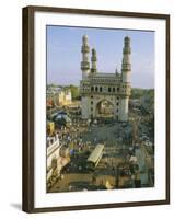 The Char Minar (Charminar) Triumphal Arch in Hyderabad, Andhra Pradesh, India-John Henry Claude Wilson-Framed Photographic Print