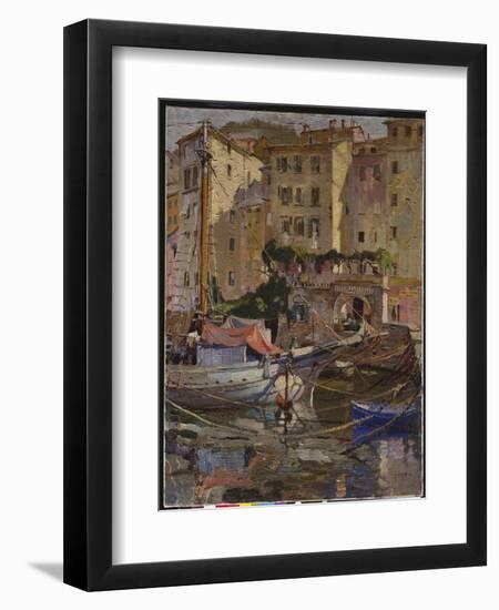 The Charcoal Boat, Camogli, Italy (Oil on Canvas)-Terence Cuneo-Framed Giclee Print