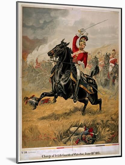 The Charge of the 1st Life Guards at Waterloo, Published C.1890-Henry A. Payne-Mounted Giclee Print