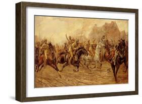 The Charge of the Bengal Lancers at Neuve Chapelle-George Derville Rowlandson-Framed Giclee Print