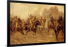 The Charge of the Bengal Lancers at Neuve Chapelle-George Derville Rowlandson-Framed Giclee Print