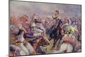 The Charge of the Heavy Brigade Against the French Cuirassiers at Waterloo, from 'British Battles…-Christopher Clark-Mounted Giclee Print