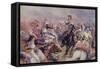 The Charge of the Heavy Brigade Against the French Cuirassiers at Waterloo, from 'British Battles…-Christopher Clark-Framed Stretched Canvas