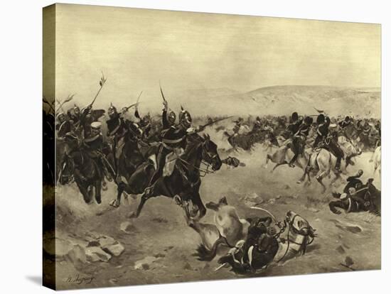 The Charge of the Heavy Brigade, Battle of Balaclava, 1854-Henri-Louis Dupray-Stretched Canvas