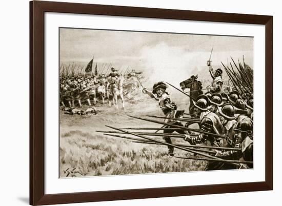 The Charge of the Royalist Infantry at Naseby, June 14Th, 1645-William Barnes Wollen-Framed Giclee Print