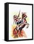 The Charge of the Sioux-Don Lawrence-Framed Stretched Canvas