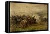 The Charge of Villafranca, June 24, 1866-Sebastiano de Albertis-Framed Stretched Canvas