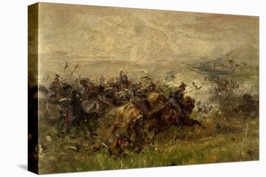 The Charge of Villafranca, June 24, 1866-Sebastiano de Albertis-Stretched Canvas