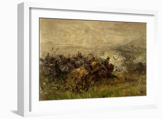 The Charge of Villafranca, June 24, 1866-Sebastiano de Albertis-Framed Giclee Print
