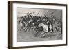 The Charge on the Sun-Pole, 1890 (Wood Engraving on Newsprint)-Frederic Remington-Framed Giclee Print