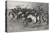 The Charge on the Sun-Pole, 1890 (Wood Engraving on Newsprint)-Frederic Remington-Stretched Canvas