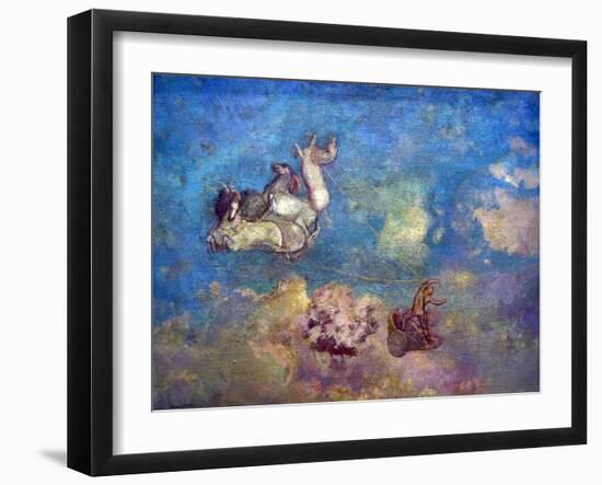 The Chariot of Apollo-Odilon Redon-Framed Art Print