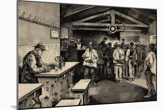 The Charities in Madrid, Office of Rations and Dining, Engraving, 1879-null-Mounted Giclee Print