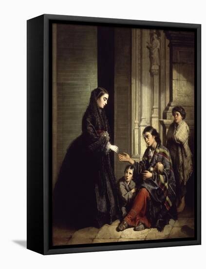 The Charity, 1857-Jose Roldan-Framed Stretched Canvas