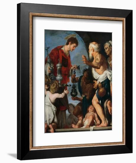 The Charity of St Lawrence-Bernardo Strozzi-Framed Giclee Print