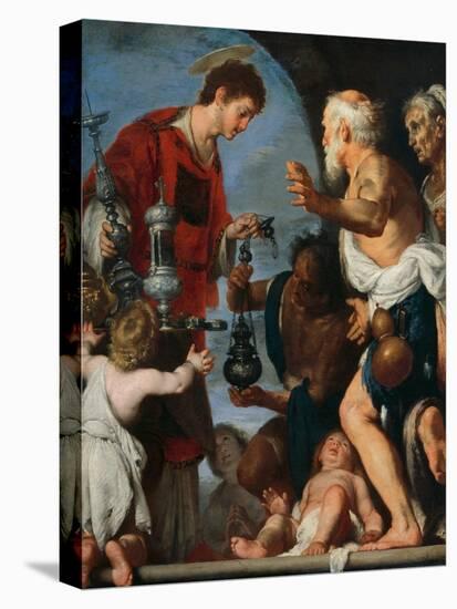 The Charity of St Lawrence-Bernardo Strozzi-Stretched Canvas