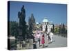 The Charles Bridge, Prague, Czech Republic-Peter Thompson-Stretched Canvas