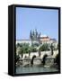 The Charles Bridge the Castle and St Vitus Cathedral, Prague, Czech Republic-Peter Thompson-Framed Stretched Canvas