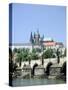The Charles Bridge the Castle and St Vitus Cathedral, Prague, Czech Republic-Peter Thompson-Stretched Canvas