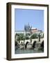 The Charles Bridge the Castle and St Vitus Cathedral, Prague, Czech Republic-Peter Thompson-Framed Photographic Print