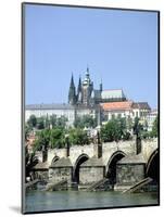 The Charles Bridge the Castle and St Vitus Cathedral, Prague, Czech Republic-Peter Thompson-Mounted Photographic Print