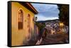 The Charming Town of Lencois in Chapada Diamantina National Park at Dusk-Alex Saberi-Framed Stretched Canvas