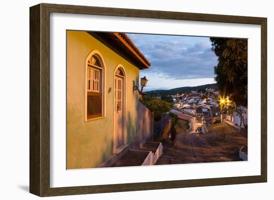 The Charming Town of Lencois in Chapada Diamantina National Park at Dusk-Alex Saberi-Framed Photographic Print