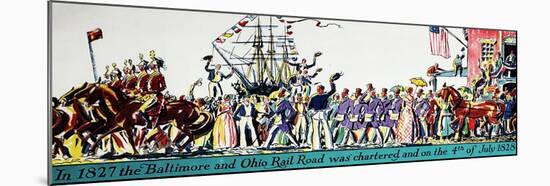 The Chartering for the B&O Railroad: 4th of July 1828-null-Mounted Giclee Print