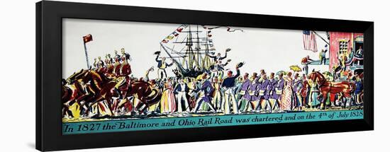 The Chartering for the B&O Railroad: 4th of July 1828-null-Framed Giclee Print