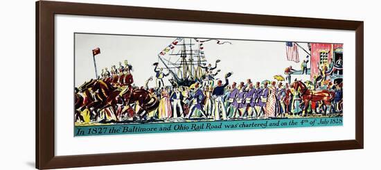 The Chartering for the B&O Railroad: 4th of July 1828-null-Framed Giclee Print