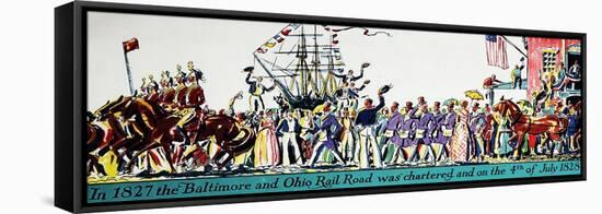 The Chartering for the B&O Railroad: 4th of July 1828-null-Framed Stretched Canvas