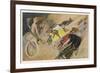 The Chase!, a Symbolic Depicting of the Immense Enthusiasm for Motor Racing-Johann Martini-Framed Premium Giclee Print